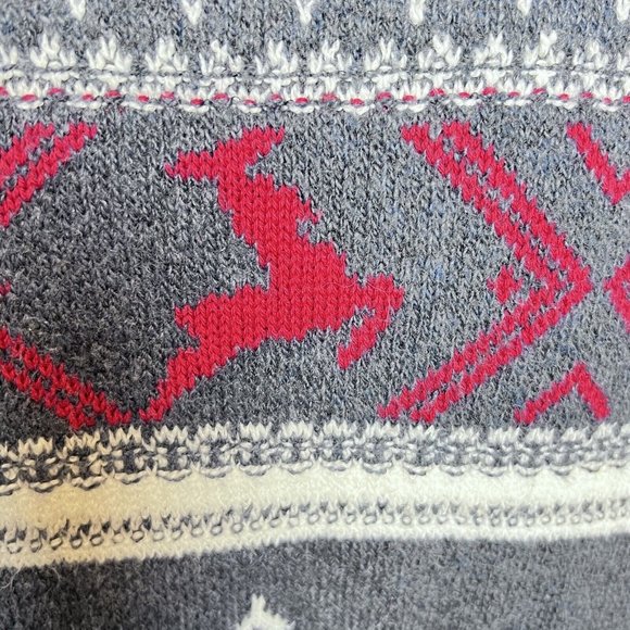 CJ Banks Knit Cowl Neck Sweater 1X Reindeer Snowflake Fair Isle Holiday Winter - Picture 7 of 10